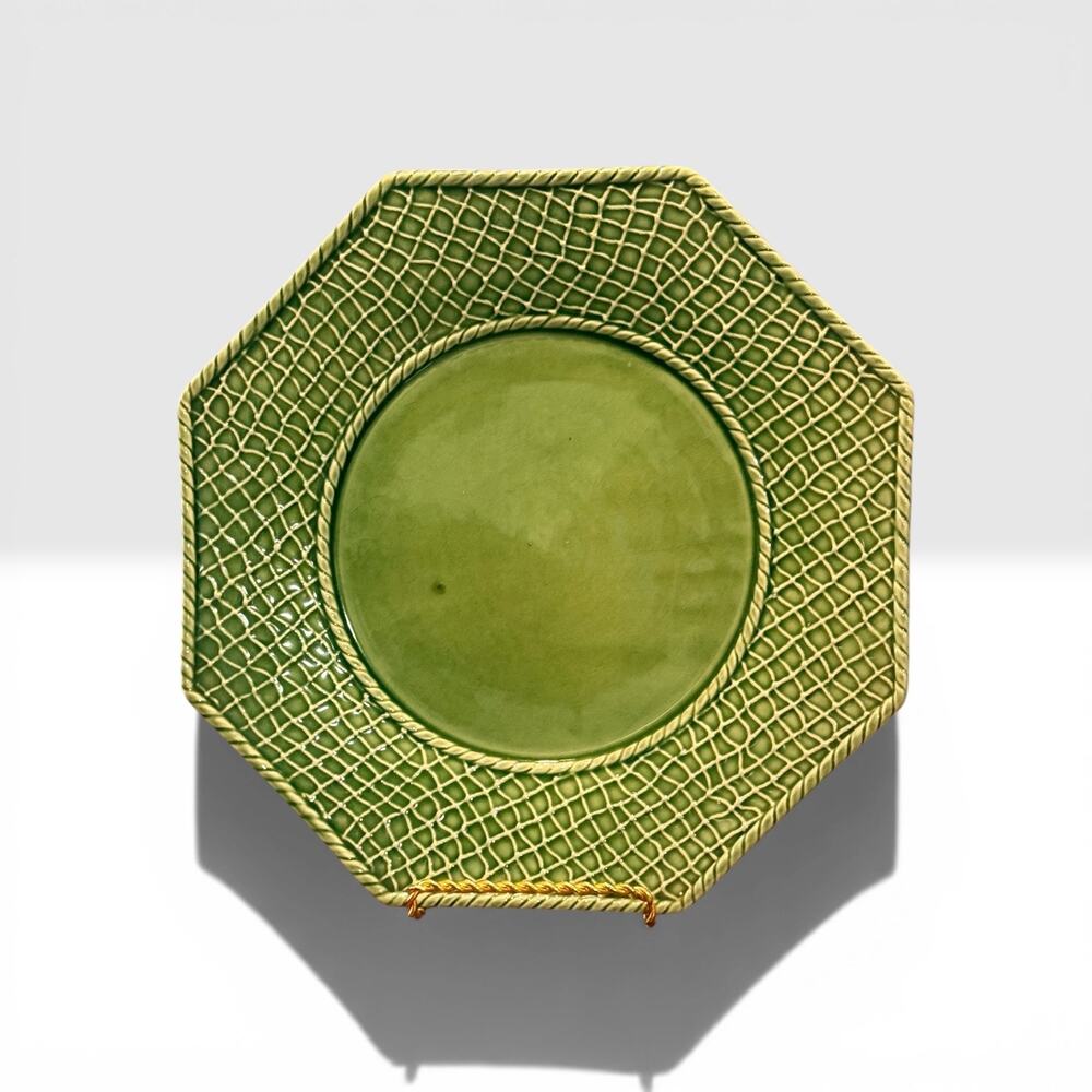 Bordallo Pinheiro Green Octagonal Fishnet Plate Platter